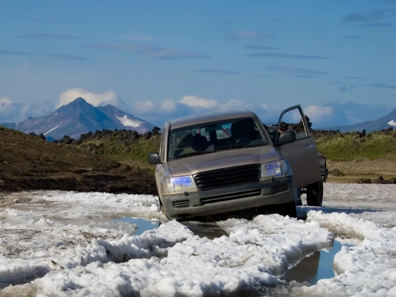A car stuck in snow